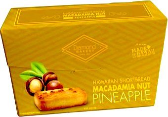 Diamond Bakery Premium Hawaiian Macadamia Nut Shortbread Cookies, Pineapple - Alii Snack Company