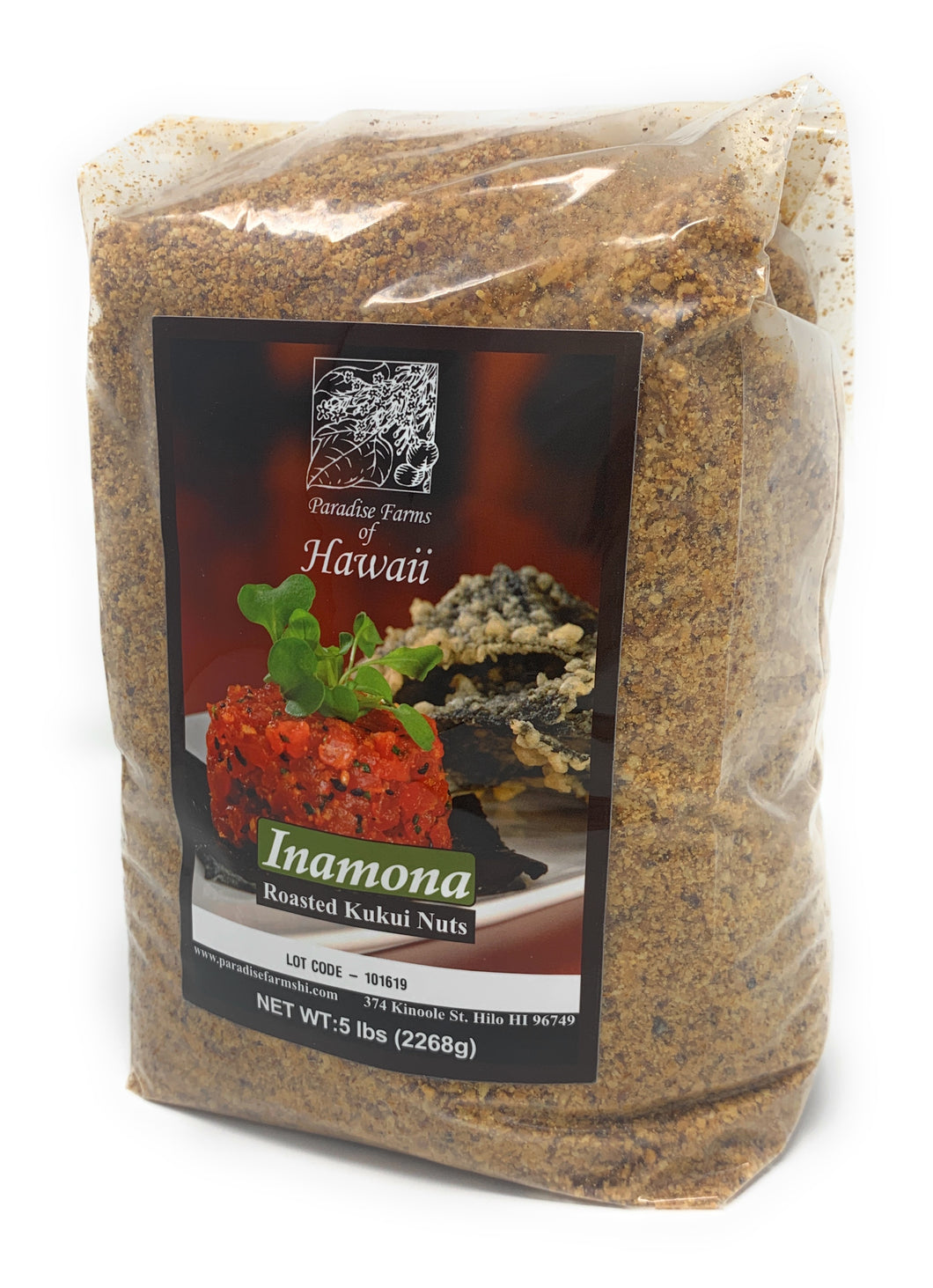 Paradise Farms of Hawaii - Inamona Roasted Kukui Nuts (2) ea 5 lb bags - 10 lb Total - Alii Snack Company